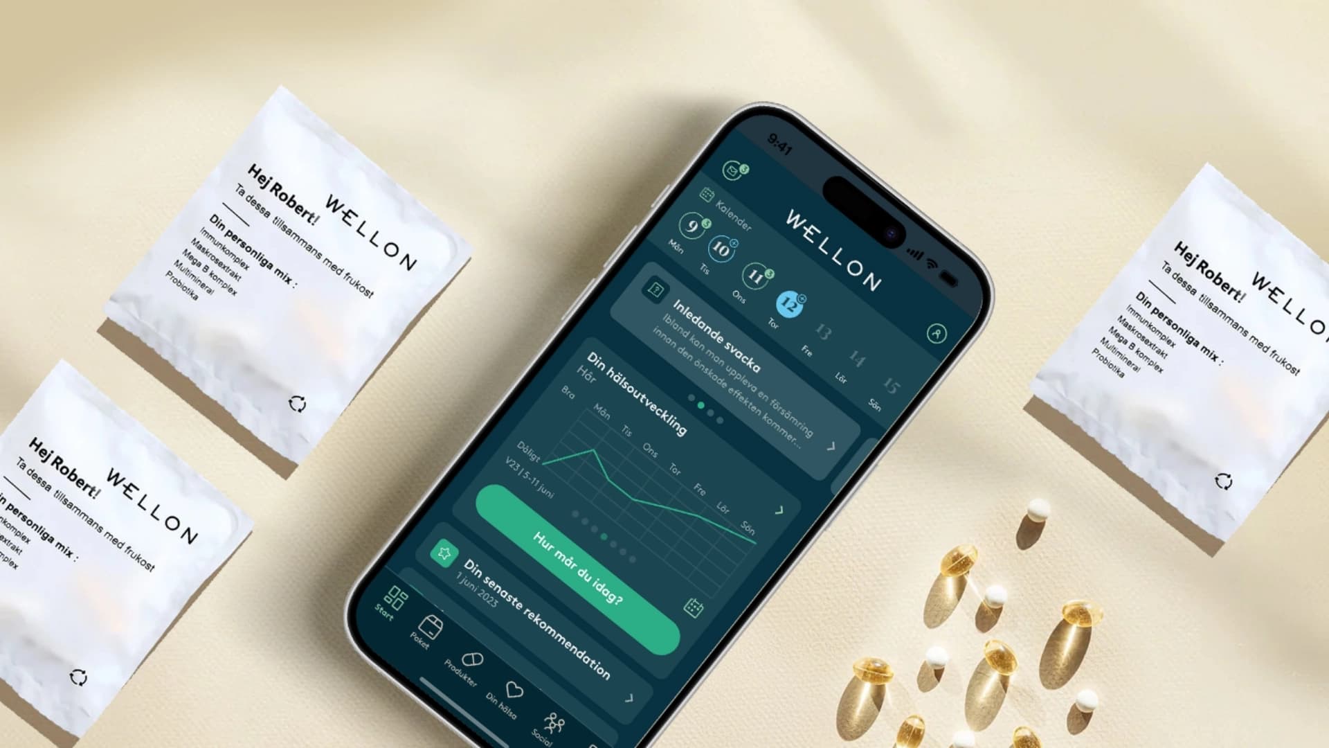 Apputveckling UX/UI Wellon av Brainforest