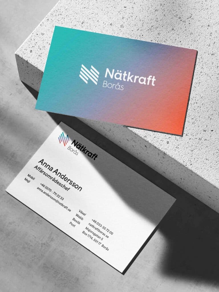 Grafisk design visitkort Nätkraft Borås av Brainforest